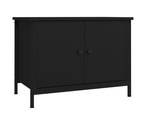 vidaXL TV skapītis ar durvīm, 60x35x45 cm, inženierijas koks, melns