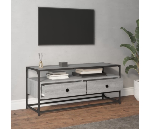 vidaXL TV plaukts, 100x35x45 cm, inženierijas koks, pelēka ozolkoka