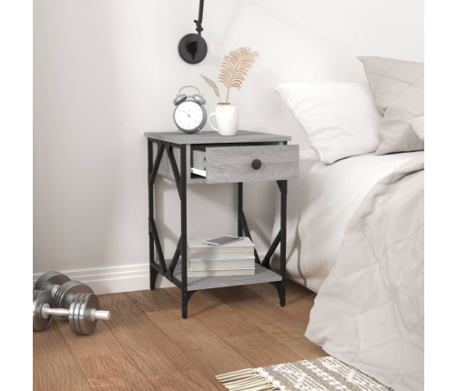 vidaXL naktsskapītis, pelēka ozolkoka, 40x42x600 cm, inženierijas koks