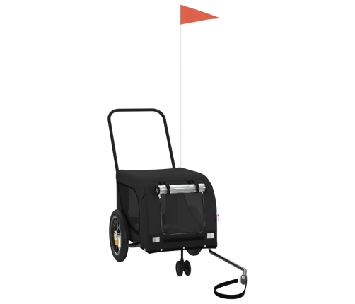 Mājdzīvnieku Velo Piekabe, Melna, Oksfordas Audums Un Dzelzs Vidaxl