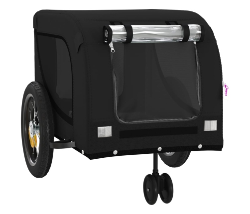 Mājdzīvnieku Velo Piekabe, Melna, Oksfordas Audums Un Dzelzs Vidaxl