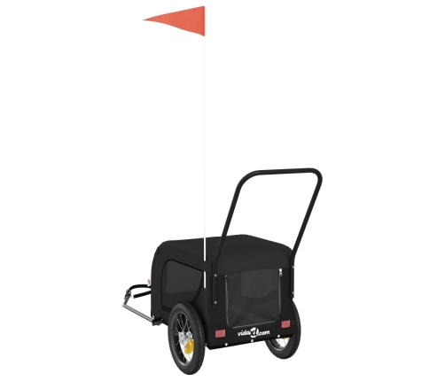 Mājdzīvnieku Velo Piekabe, Melna, Oksfordas Audums Un Dzelzs Vidaxl