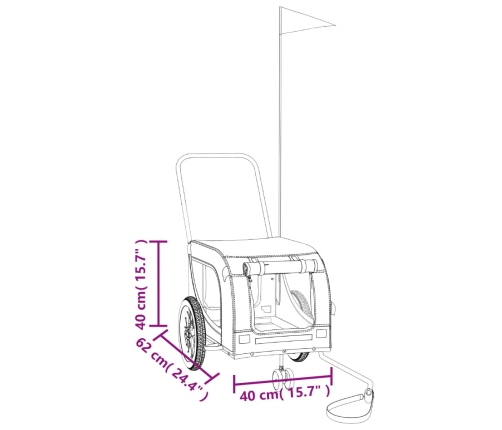 Mājdzīvnieku Velo Piekabe, Melna, Oksfordas Audums Un Dzelzs Vidaxl