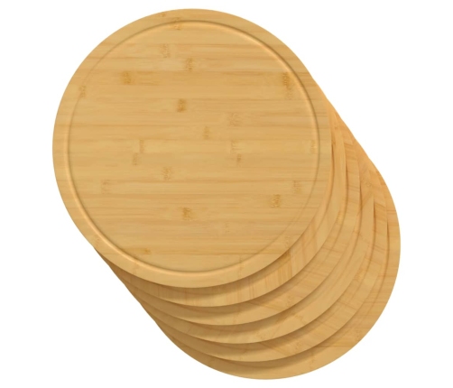 vidaXL virtuves dēlīši, 6 gab., Ø30x1,5 cm, bambuss