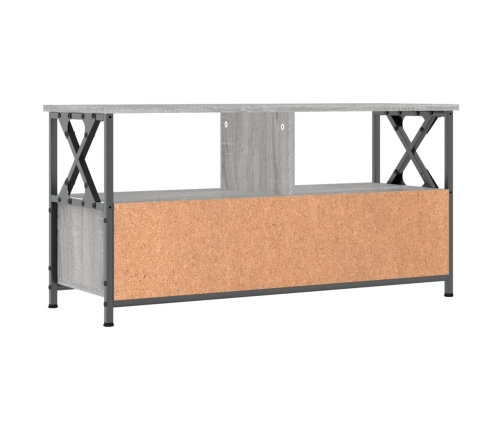 vidaXL TV skapītis, 90x33x45 cm, inženierijas koks, dzelzs, pelēks