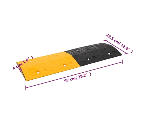 vidaXL rampas, 4 gab., dzeltenas, melnas, 97x32,5x4 cm, gumija