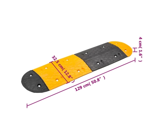 vidaXL rampa, dzeltena, melna, 517x32,5x4 cm, gumija