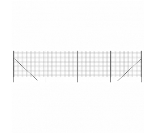 vidaXL stiepļu žogs, pelēks, 1,8x10 m, cinkots tērauds