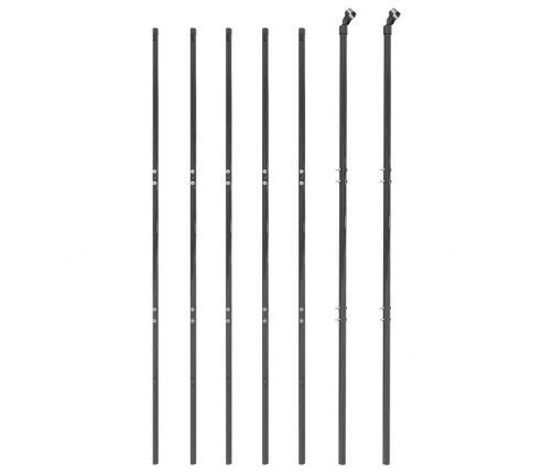 vidaXL stiepļu žogs, pelēks, 1,8x10 m, cinkots tērauds