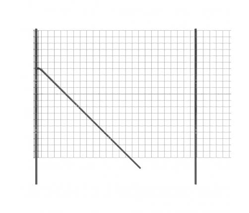 vidaXL stiepļu žogs, pelēks, 1,8x10 m, cinkots tērauds