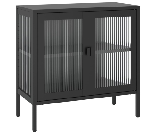 vidaXL kumode, 70x35x70 cm, stikls un tērauds, melna