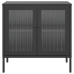 vidaXL kumode, 70x35x70 cm, stikls un tērauds, melna