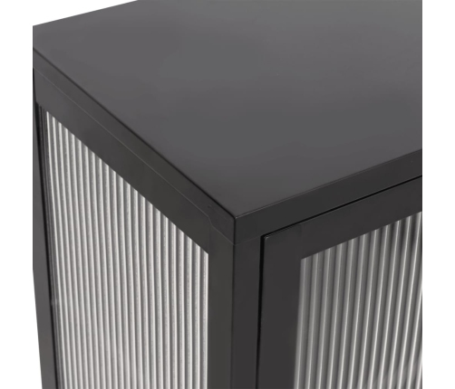 vidaXL kumode, 70x35x70 cm, stikls un tērauds, melna