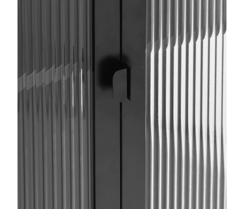 vidaXL kumode, 70x35x70 cm, stikls un tērauds, melna