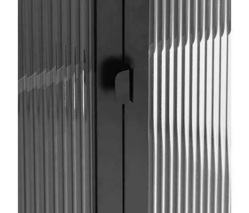 vidaXL kumode, 75x35x105 cm, stikls un tērauds, melna