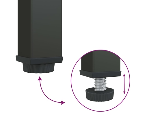 vidaXL kumode, 75x35x105 cm, stikls un tērauds, melna