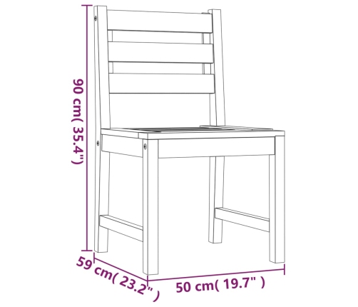 vidaXL dārza krēsli, 6 gab., masīvs tīkkoks
