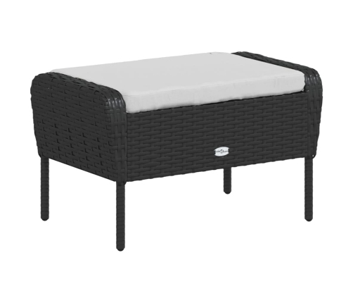 vidaXL dārza krēsls ar soliņu, melna PE rotangpalma