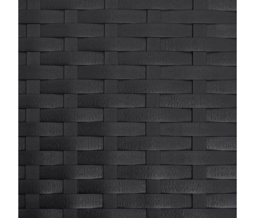 vidaXL dārza krēsls ar soliņu, melna PE rotangpalma