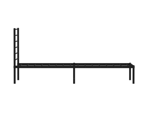 vidaXL gultas rāmis ar galvgali, melns metāls, 107x203 cm