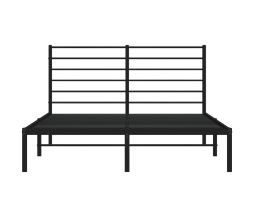 vidaXL gultas rāmis ar galvgali, melns metāls, 160x200 cm