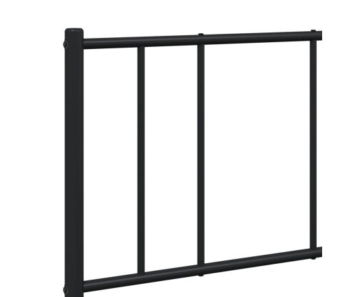 vidaXL gultas rāmis ar galvgali un kājgali, melns metāls, 150x200 cm