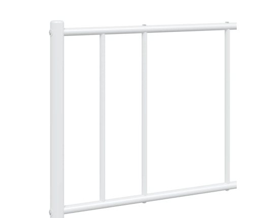 vidaXL gultas rāmis ar galvgali, balts metāls, 135x190 cm