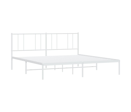 vidaXL gultas rāmis ar galvgali, balts metāls, 193x203 cm