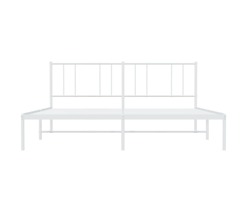 vidaXL gultas rāmis ar galvgali, balts metāls, 193x203 cm