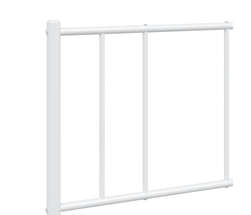 vidaXL gultas rāmis ar galvgali un kājgali, balts metāls, 150x200 cm