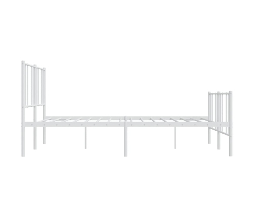vidaXL gultas rāmis ar galvgali un kājgali, balts metāls, 200x200 cm