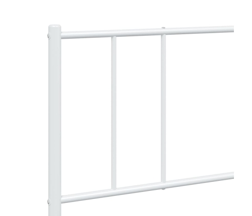 vidaXL gultas rāmis ar galvgali un kājgali, balts metāls, 200x200 cm