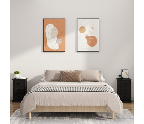 vidaXL naktsskapītis, melns, 39x39x67 cm, inženierijas koks