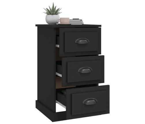 vidaXL naktsskapītis, melns, 39x39x67 cm, inženierijas koks
