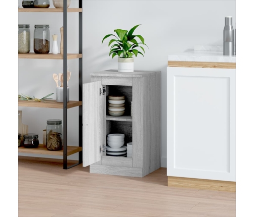 vidaXL kumode, pelēka ozolkoka, 37,5x35,5x67,5 cm, inženierijas koks