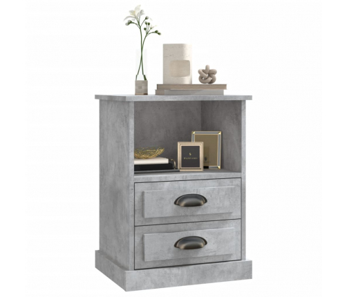 vidaXL naktsskapītis, betona pelēks, 43x36x60 cm