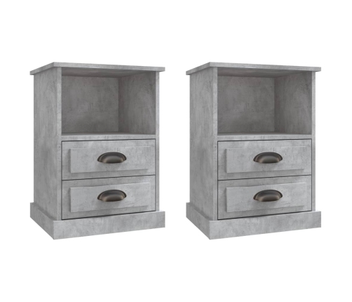 vidaXL naktsskapīši, 2 gab., betona pelēki, 43x36x60 cm