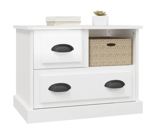 vidaXL naktsskapītis, spīdīgi balts, 60x39x45 cm