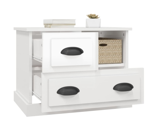 vidaXL naktsskapītis, spīdīgi balts, 60x39x45 cm