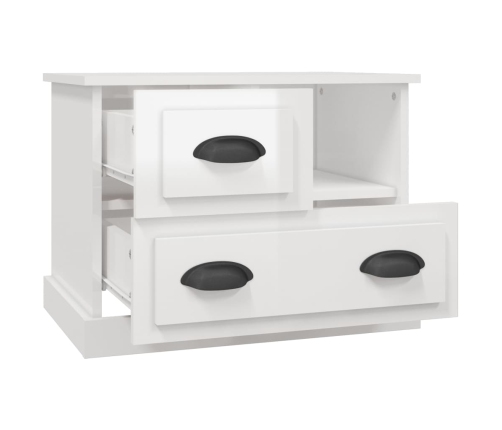 vidaXL naktsskapītis, spīdīgi balts, 60x39x45 cm