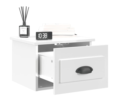 vidaXL sienas naktsskapīši, 2 gab., spīdīgi balti, 41,5x36x28 cm