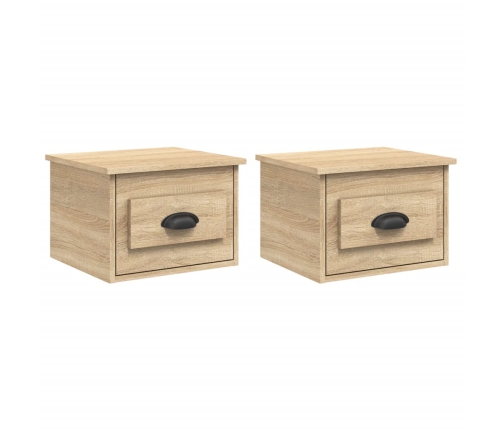 vidaXL sienas naktsskapīši, 2 gab., ozolkoka krāsa, 41,5x36x28 cm