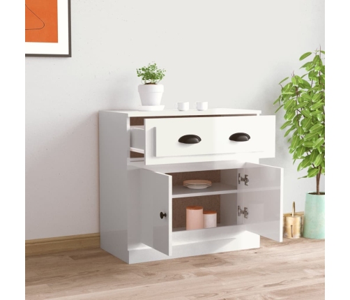 vidaXL kumode, spīdīgi balta, 70x35,5x67,5 cm, inženierijas koks