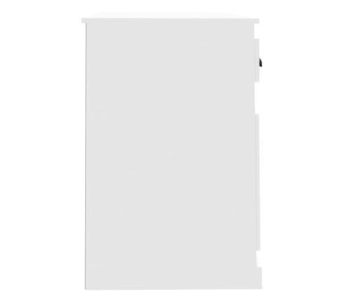 vidaXL rakstāmgalds ar atvilktni, spīdīgi balts, 115x50x76 cm