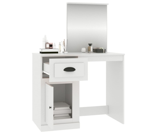 vidaXL spoguļgaldiņa komplekts, 90x50x132,5 cm, balts