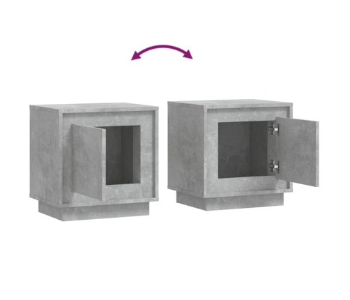 vidaXL naktsskapītis, betona pelēks, 44x35x45 cm, inženierijas koks