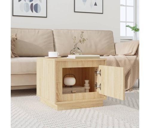 vidaXL kafijas galdiņš, ozolkoka krāsa, 51x50x44 cm, inženierijas koks