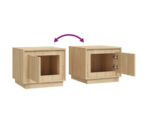 vidaXL kafijas galdiņš, ozolkoka krāsa, 51x50x44 cm, inženierijas koks