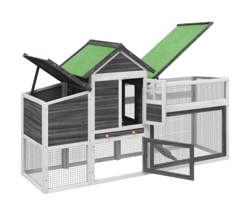 Vistu Būris, Pelēks, 186,5X58,5X113 Cm, Priedes Masīvkoks Vidaxl