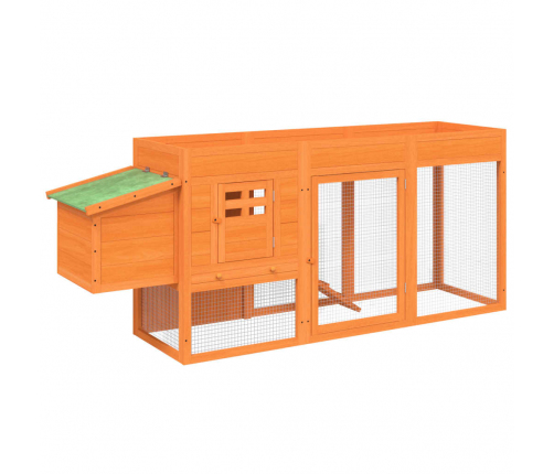 vidaXL vistu būris, brūns, 204x50x84 cm, priedes masīvkoks